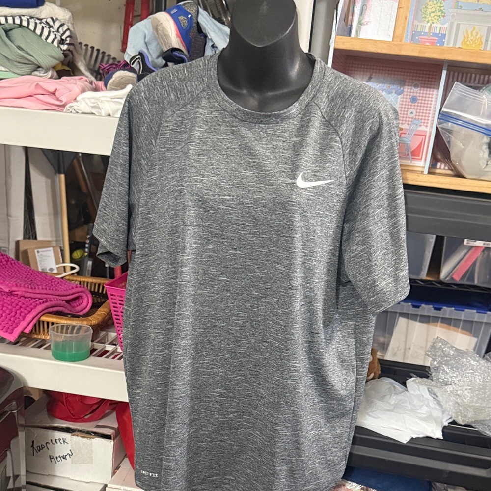 Nike Men's Heathered Charcoal Gray Dri-FIT Short Sleeve Tee